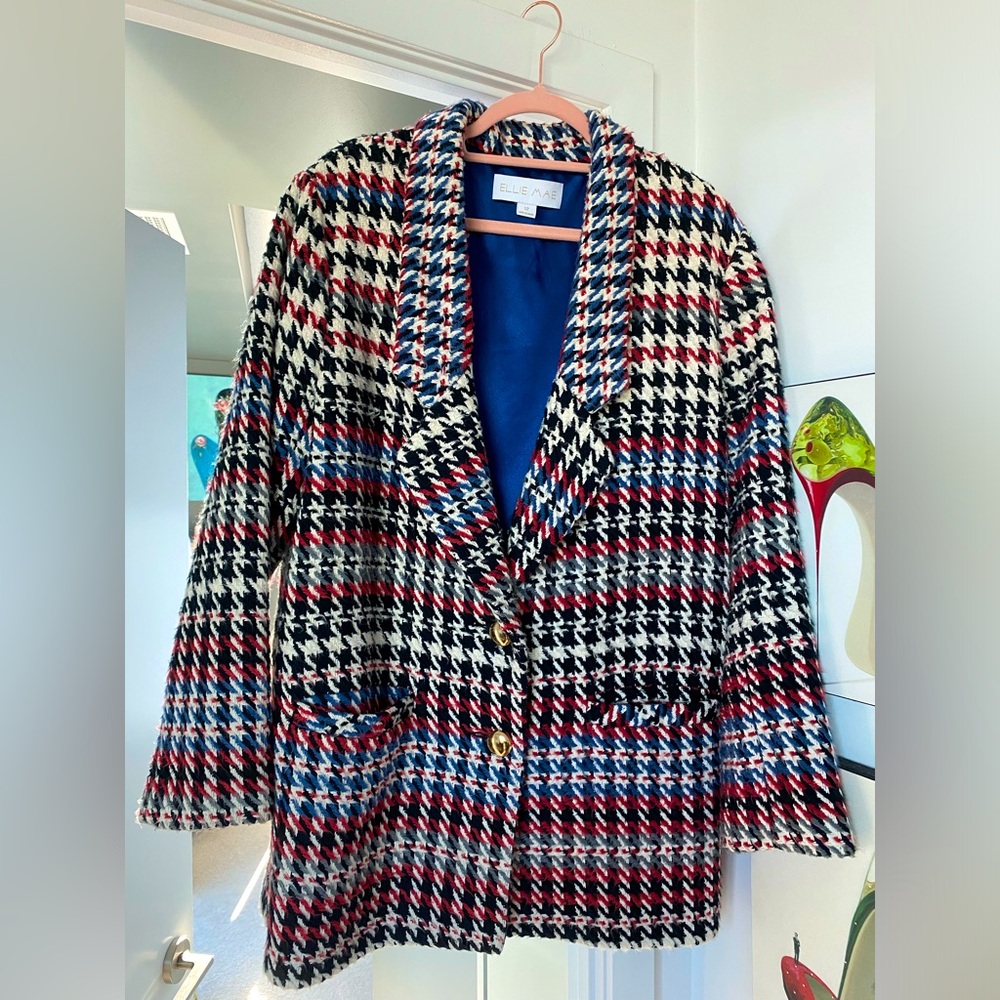 Ellie Mae Studios Houndstooth Boyfriend Blazer